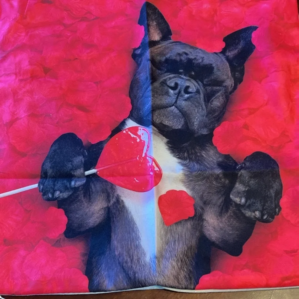 Beautiful Dog Print Cushion Cover Without Filler new 17/17